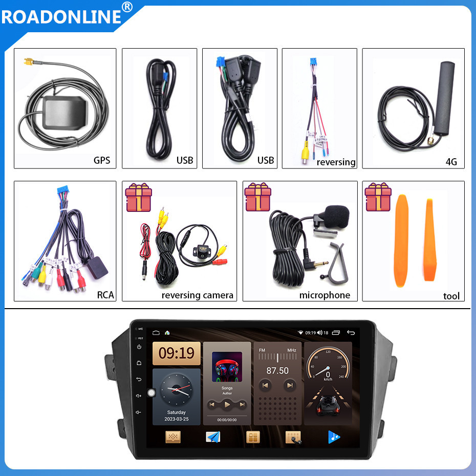 Android audio For Geely GX7 2012-2014 Car radio Multimedia Player 9''screen Android 13 1280*720 Octa Core 8+256G Andriod system UIS 7862S