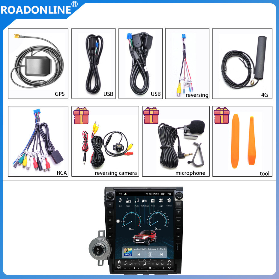 Android audio For Toyota Tundra 2007-2013 Toyota Sequoia 2008-2022 Car radio Multimedia Player 12.1''screen Android 12 1024*768 Octa Core 8+128G Andriod system UIS 7862S