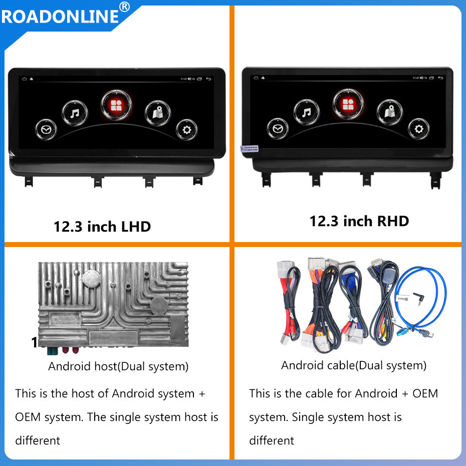 Mazda CX-9 2016-2023 12.3 inch car radio Android 14 1920*720 8GB RAM+256GB ROM Car Multimedia Player Android navigation