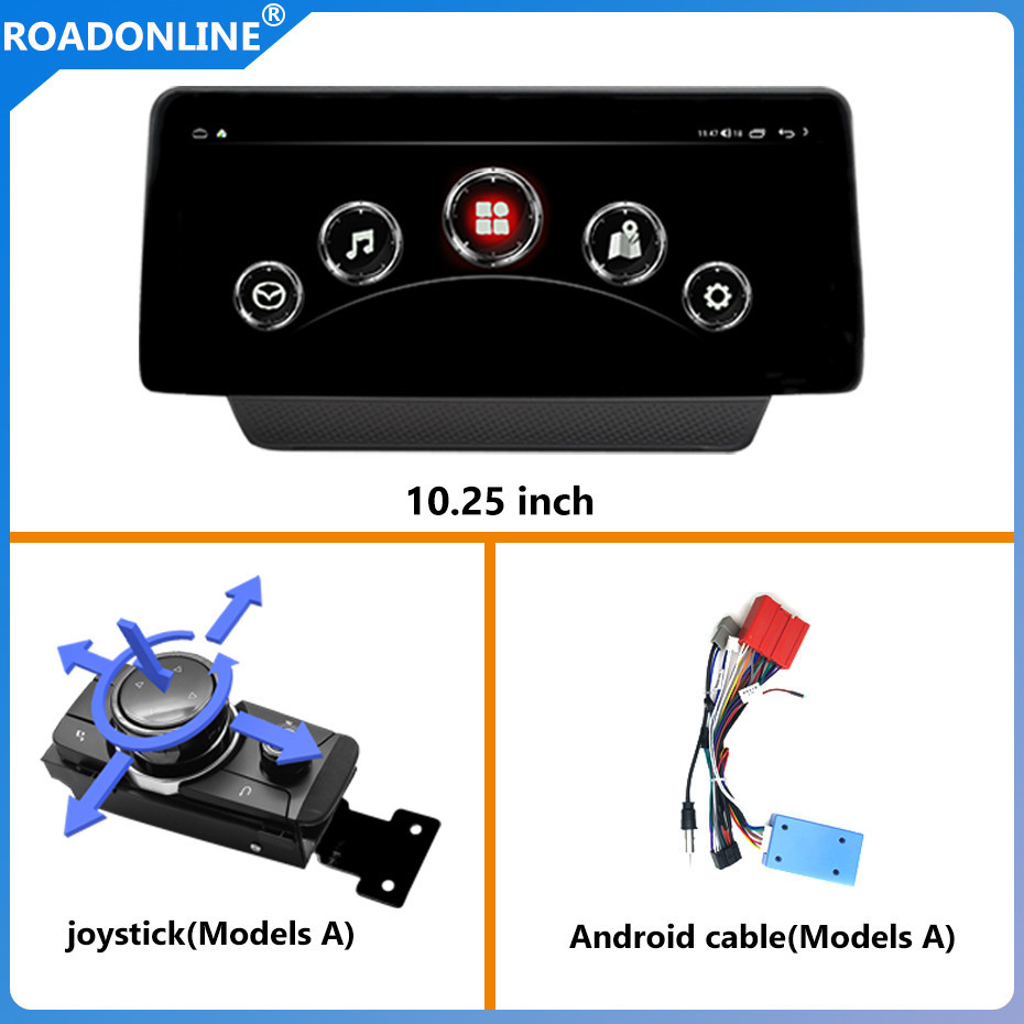 Android audio for Mazda MX-5 2016-2020 moveable knob of joystick Car radio Multimedia Player 10.25''screen Android 12 1920*720 Octa Core 8+256G Andriod system UIS 7862S