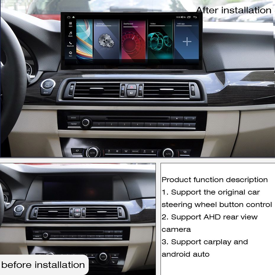 Android audio For BMW 5 Series F10  2011-2018 Car radio Multimedia Player 15.8''screen Android 15 1920*720 Octa Core 8+128G Andriod system MTK 8667