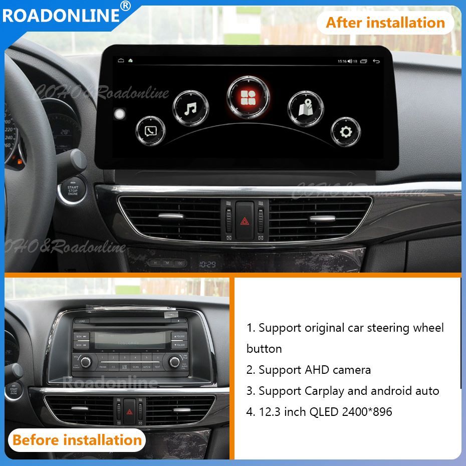 mazda 6 2014-2016 12.3 inch car radio  Android 15 2400*896  8GB RAM+256GB ROM Car Multimedia Player Android navigation