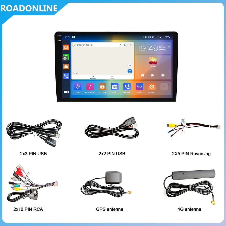 UIS 7870 9" / 10" Universal Car GPS Multimedia Player Stereo For Android 15 With Wifi Bluetooth Navi Radio Player 8G+256G Wifi 4G，and with 360° panoramic view camera