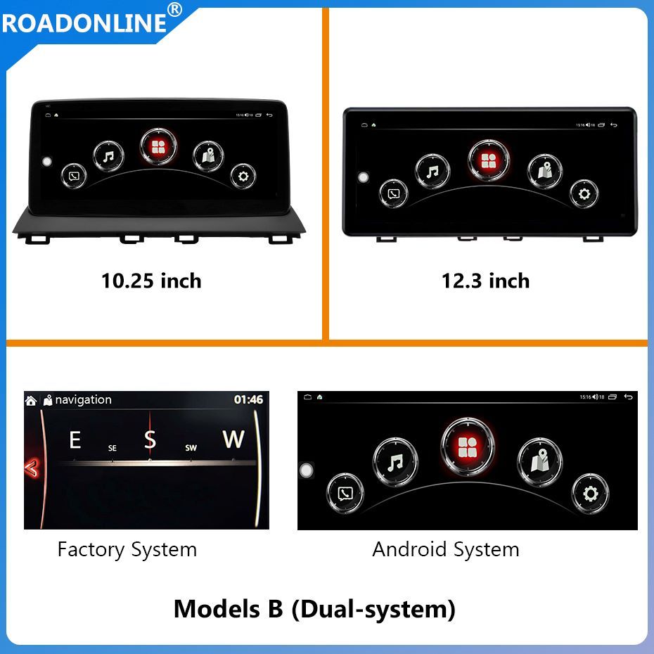 Mazda 3 Car radio Multimedia Player 10.25''screen 12.3''screen 2014-2019  Android 15 1920*720 Octa Core 8+256G Andriod+OEM system