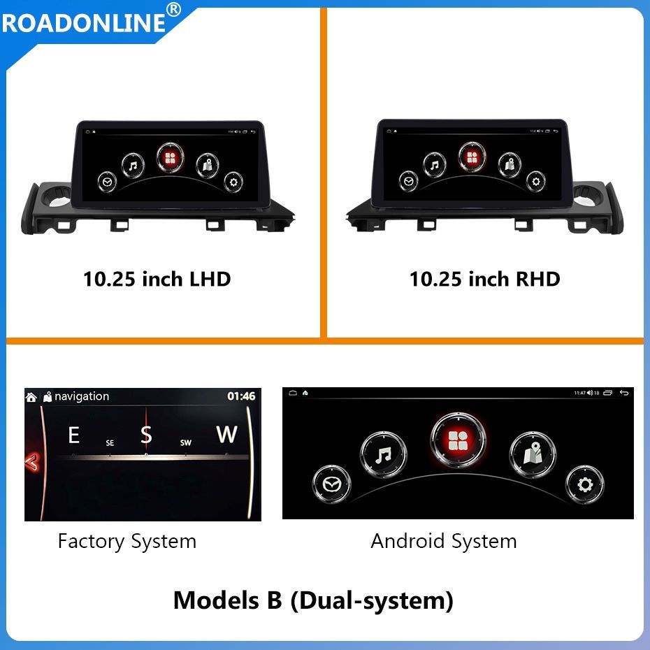Android audio for Mazda 6 Car radio Multimedia Player 10.25''screen  2017-2019  Android 15 1920*720 Octa Core 8+256G Andriod+OEM system