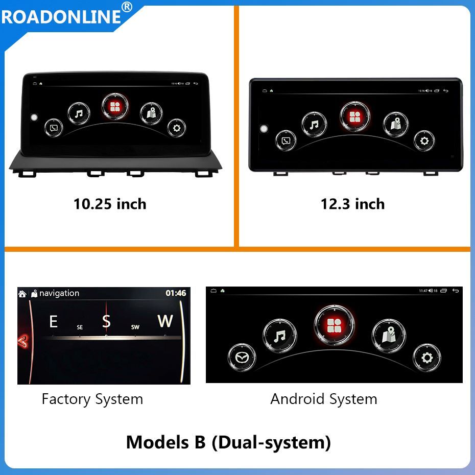 Mazda 3 Car radio Multimedia Player 10.25''screen 12.3''screen 2014-2019  Android 15 1920*720 Octa Core 8+256G Andriod+OEM system