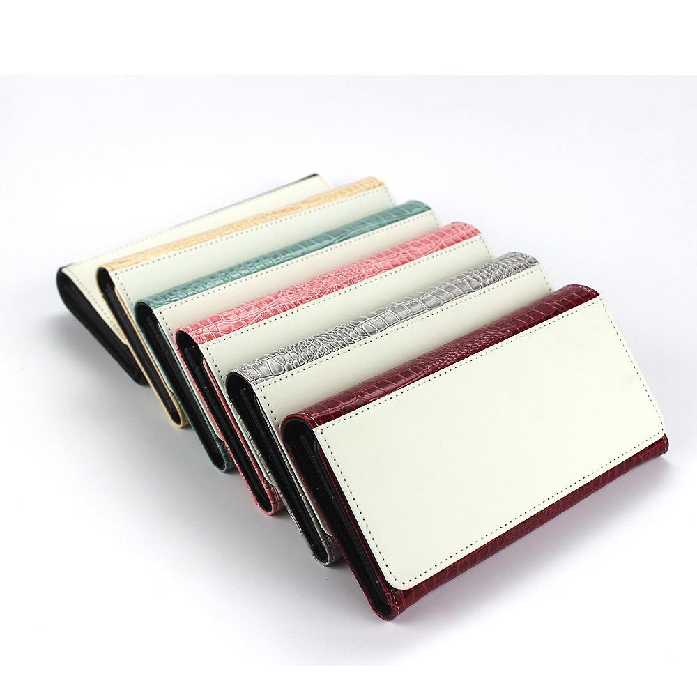 Custom Sublimation Blank Long Lady Crocodile Grain Hand Wallet