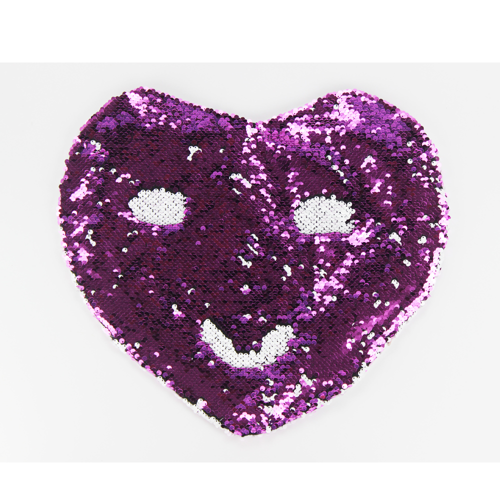 Party Decoration Custom Printing Double Printable Short Plush Magic Sequins Heart Pillow Cover