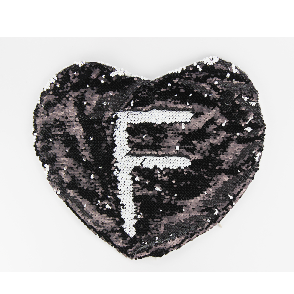 Party Decoration Custom Printing Double Printable Short Plush Magic Sequins Heart Pillow Cover
