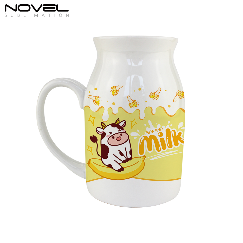 Personality Sublimation Blank Print New Milk Ceramic Mug 450ml