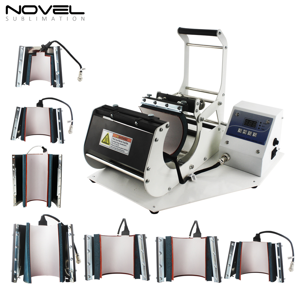 7 in1 Combo Mug Heat Press Durable Horizontal 1.5oz / 3oz / 9oz / 11oz /12oz /17oz / 20oz Combo Mug Press Printing Sublimation Machine