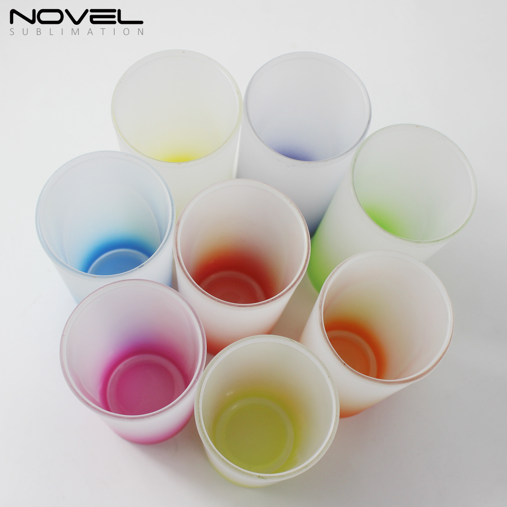 Customized Sublimation Blank 10oz Color Glass Cup Frosted Glass Cup