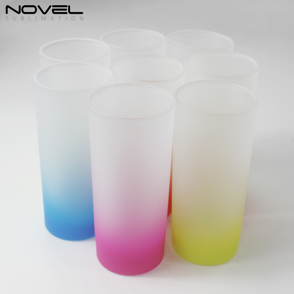 Customized Sublimation Blank 10oz Color Glass Cup Frosted Glass Cup
