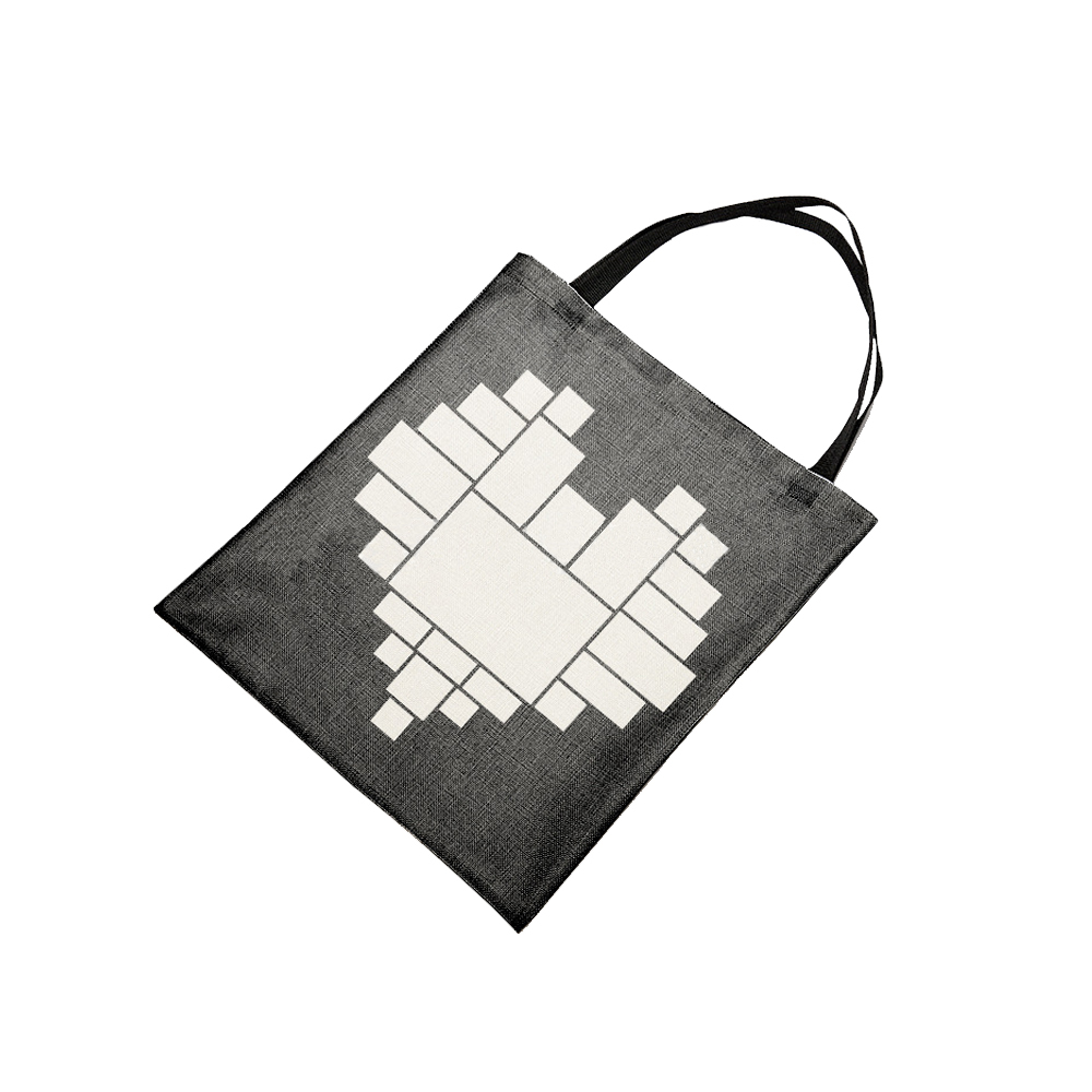 Sublimation Heart shape Grid Shoulder Bag Black Grid Large Capicity Shopping Bag