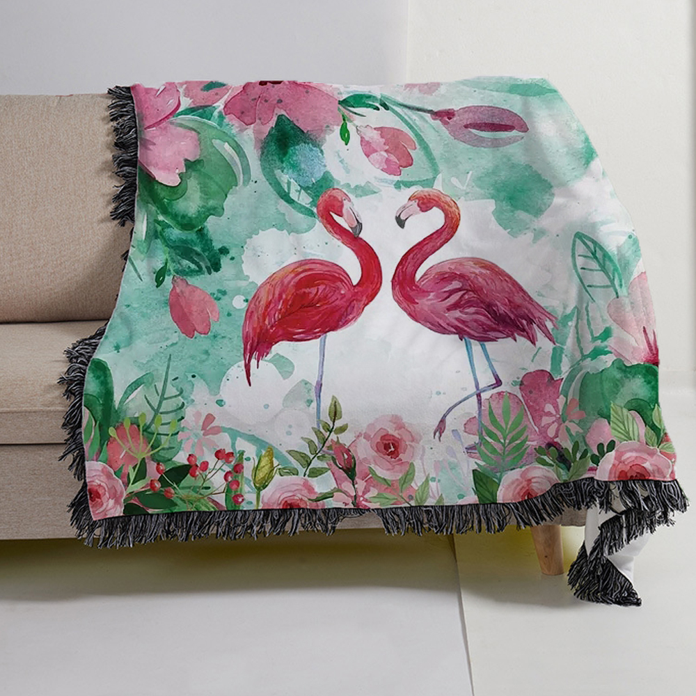 Wholesale Blank Heat Transfer Flannel Blanket Without or With White / Black Lace Blanket