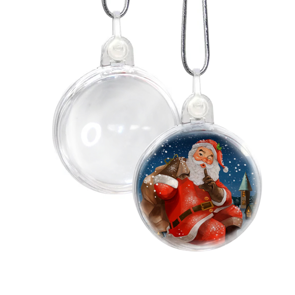Christmas Blank Sublimation Transparent Plastic Christmas Decorations With Double-sided Printing