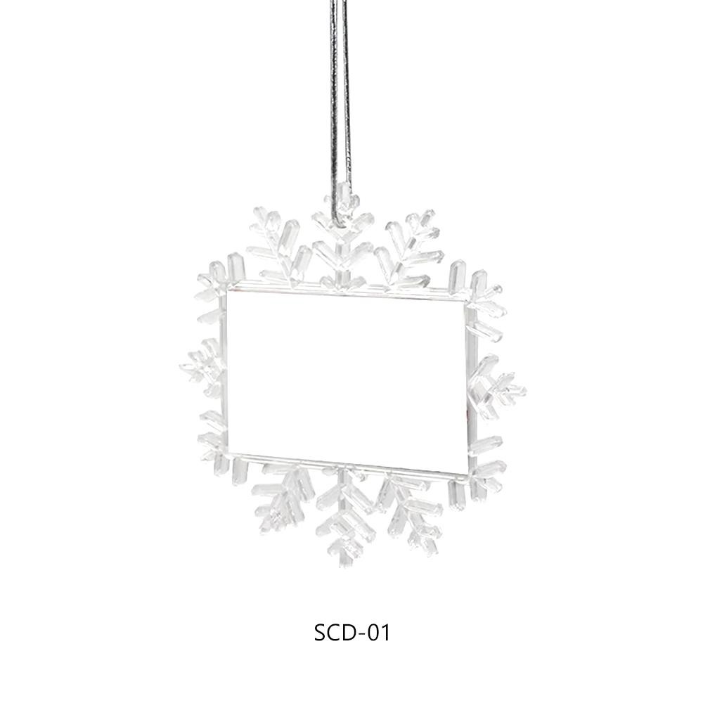 Blank Sublimation Transparent Plastic Christmas Decorations With Double-sided Printing
