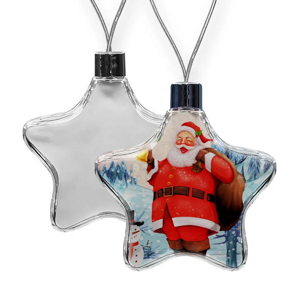 Blank Sublimation Transparent Plastic Christmas Decorations With Double-sided Printing