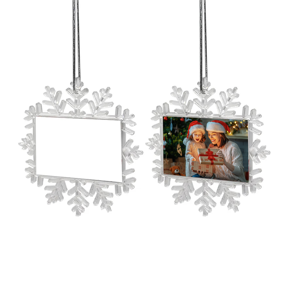 Blank Sublimation Transparent Plastic Christmas Decorations With Double-sided Printing