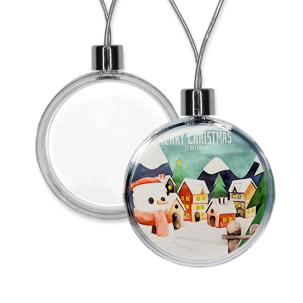 Blank Sublimation Transparent Plastic Christmas Decorations With Double-sided Printing