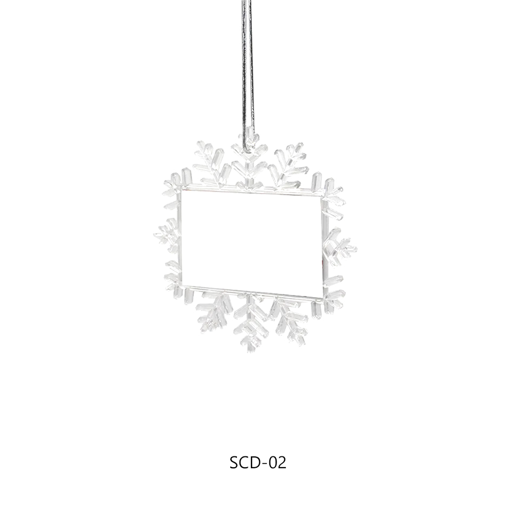 Blank Sublimation Transparent Plastic Christmas Decorations With Double-sided Printing