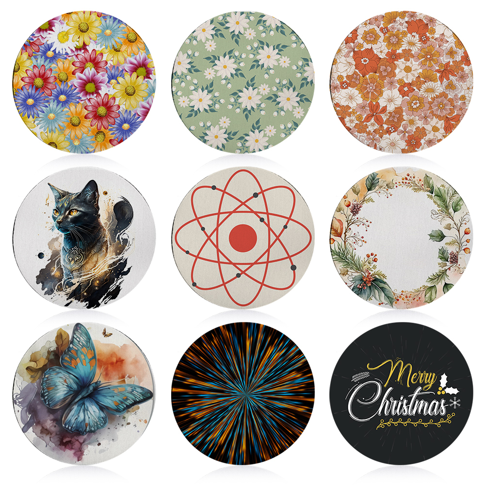 Popular Fancy Blank Sublimation 10 CM Nooprene Coaster Non-slip Back Coaster