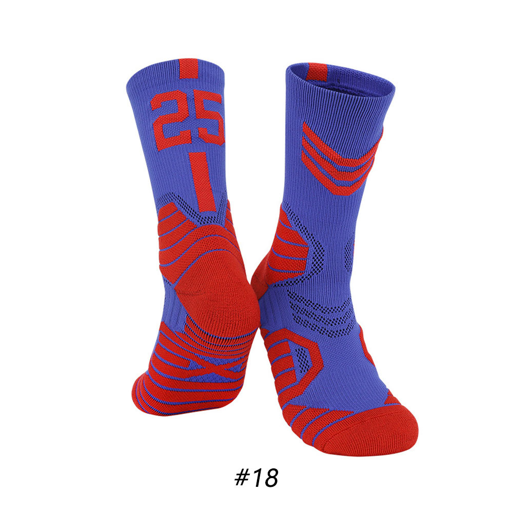 Star Basketball Socks for Men & Boys, Basketball Team Lucky Number Socks for Outdoor Sports Adult & Children