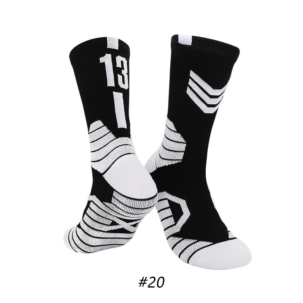 Star Basketball Socks for Men & Boys, Basketball Team Lucky Number Socks for Outdoor Sports Adult & Children