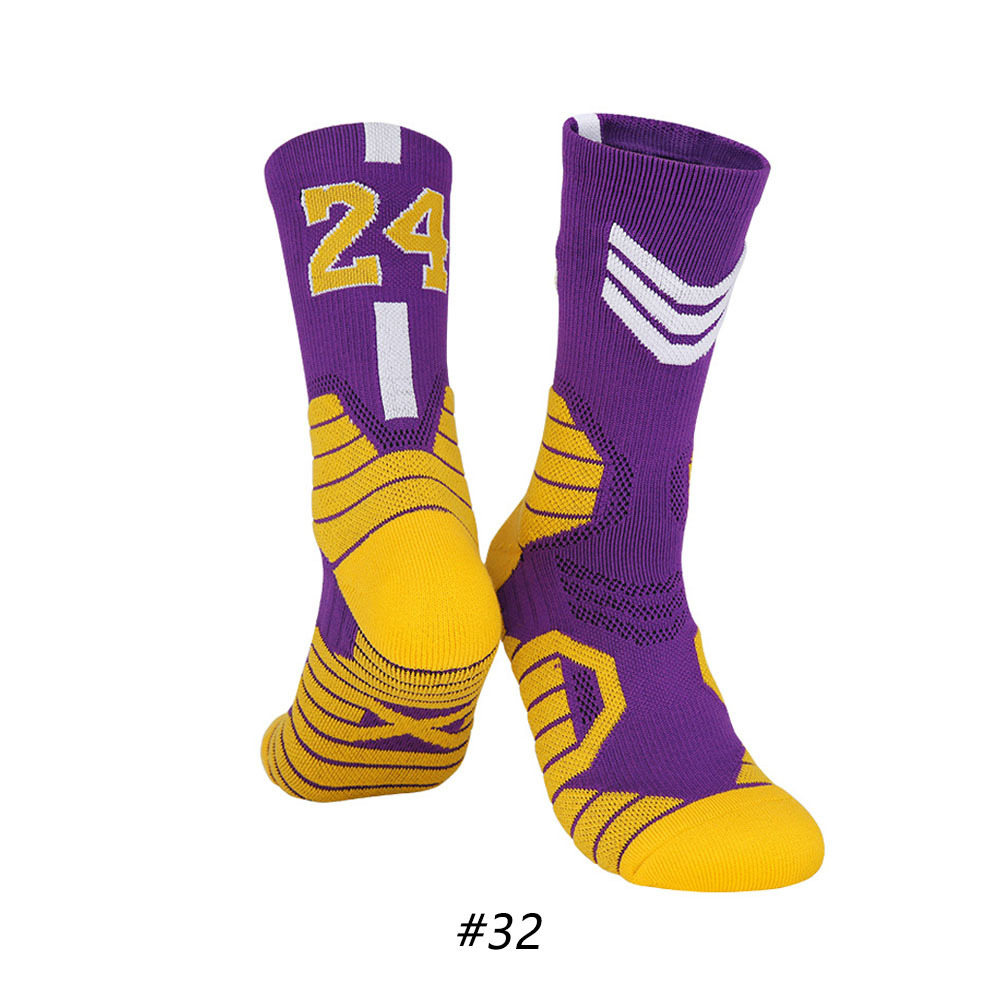 Star Basketball Socks for Men & Boys, Basketball Team Lucky Number Socks for Outdoor Sports Adult & Children
