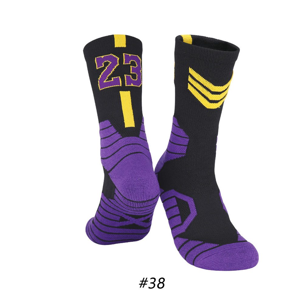 Star Basketball Socks for Men & Boys, Basketball Team Lucky Number Socks for Outdoor Sports Adult & Children