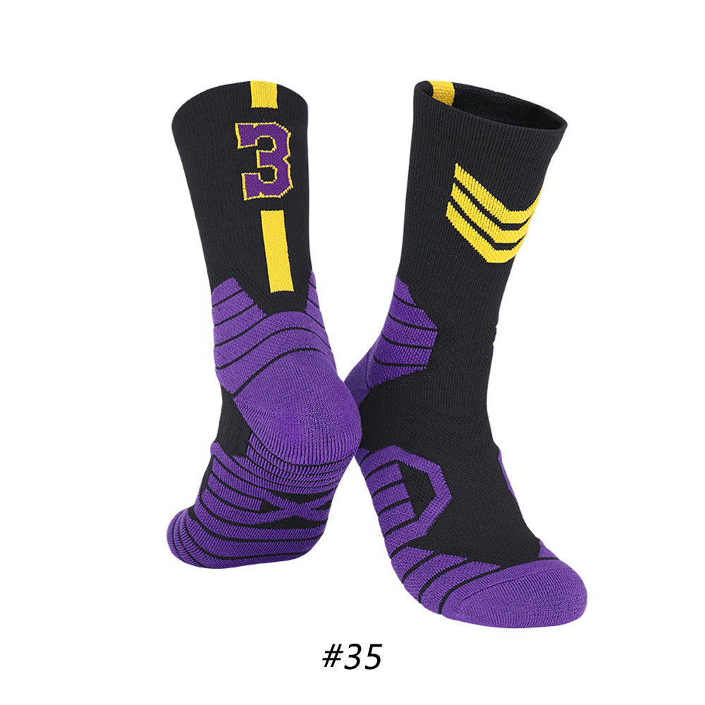 Star Basketball Socks for Men & Boys, Basketball Team Lucky Number Socks for Outdoor Sports Adult & Children