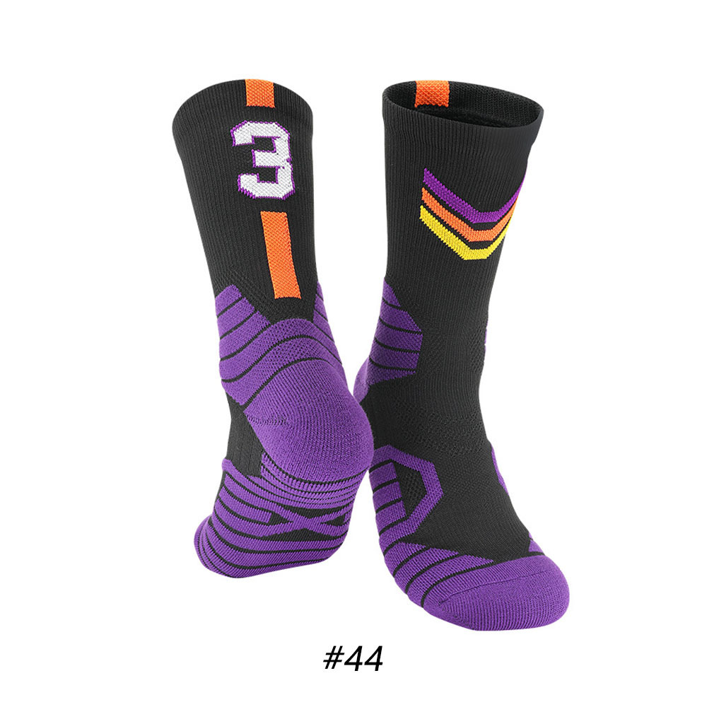 Star Basketball Socks for Men & Boys, Basketball Team Lucky Number Socks for Outdoor Sports Adult & Children