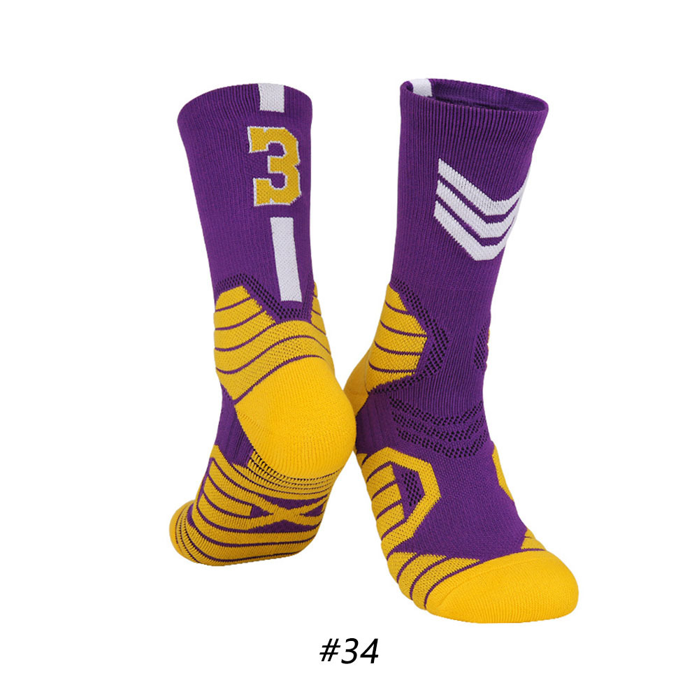 Star Basketball Socks for Men & Boys, Basketball Team Lucky Number Socks for Outdoor Sports Adult & Children