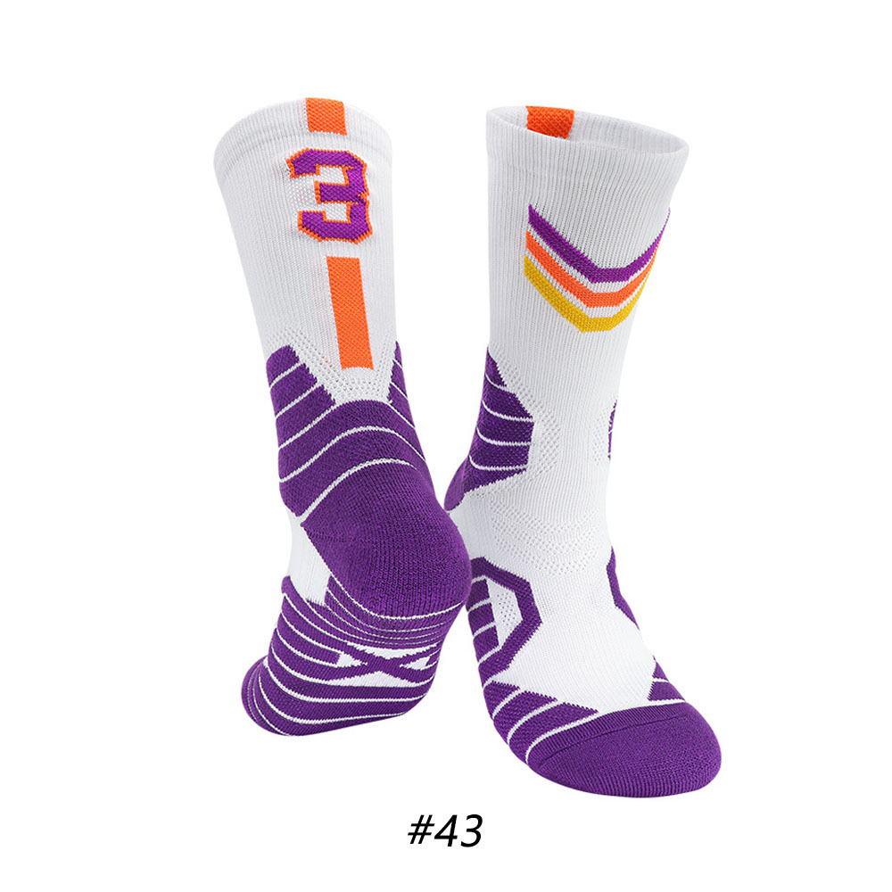 Star Basketball Socks for Men & Boys, Basketball Team Lucky Number Socks for Outdoor Sports Adult & Children