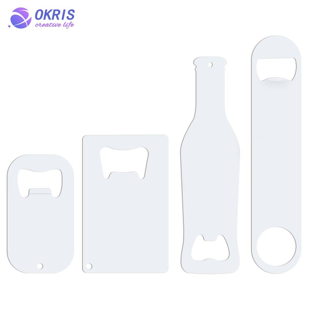 Sublimation Bottle Opener Blanks Metal Stainless Steel Beer Opener for Christmas Wedding Party Gifts Bar Kitchen Restaurant With Double Sides Printing Silver and White Color Avaliable
