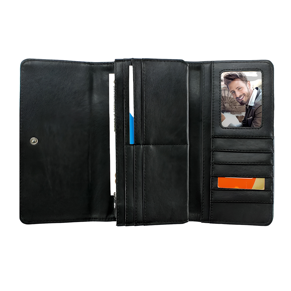 Sublimation Heat Transfer Wallet Blank Large Capacity Secure Buckle Leather Women Wallet Small Wallet/Tri-Fold Wallet/Long Wallet for Lady