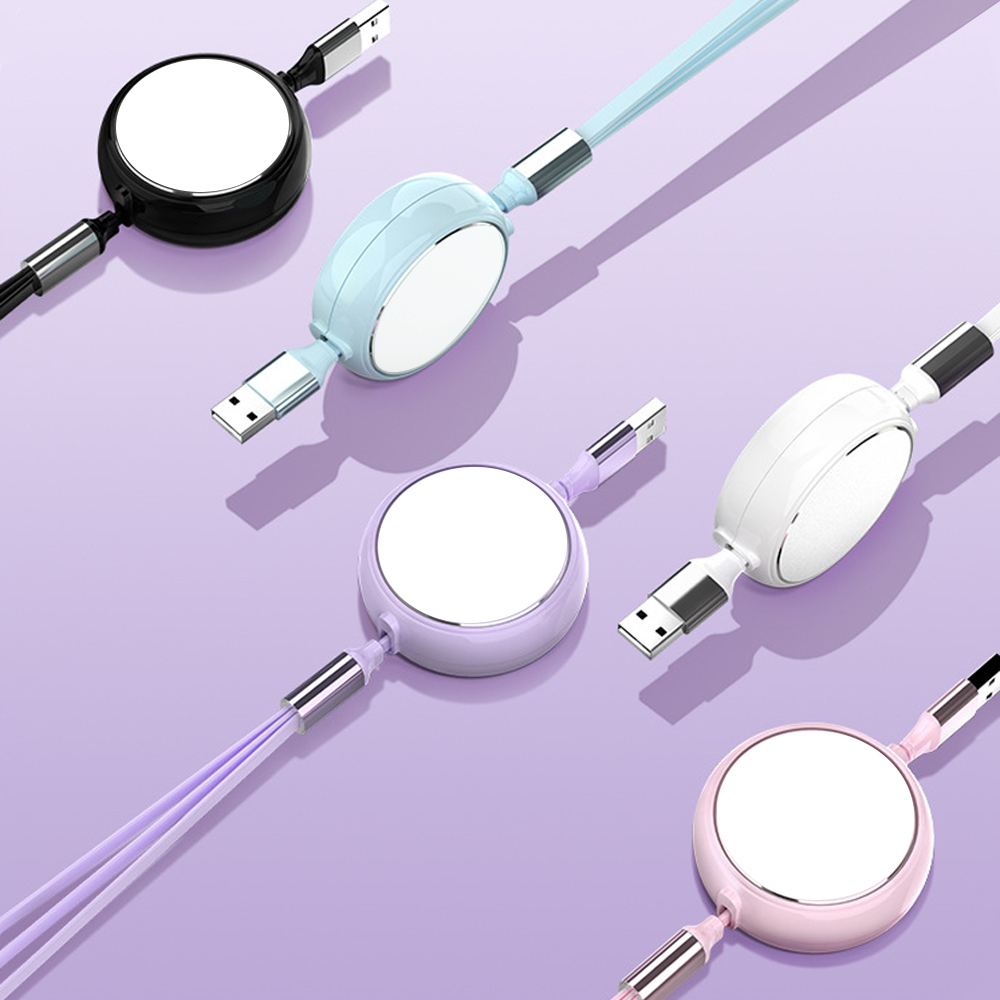 New Coming Blank Sublimation Metal Insert 3in1 USB Cable With a Mobile Phone Stand