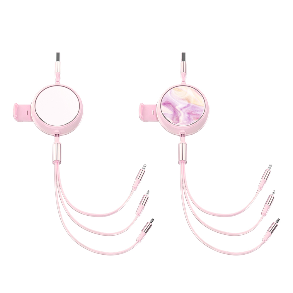 New Coming Blank Sublimation Metal Insert 3in1 USB Cable With a Mobile Phone Stand