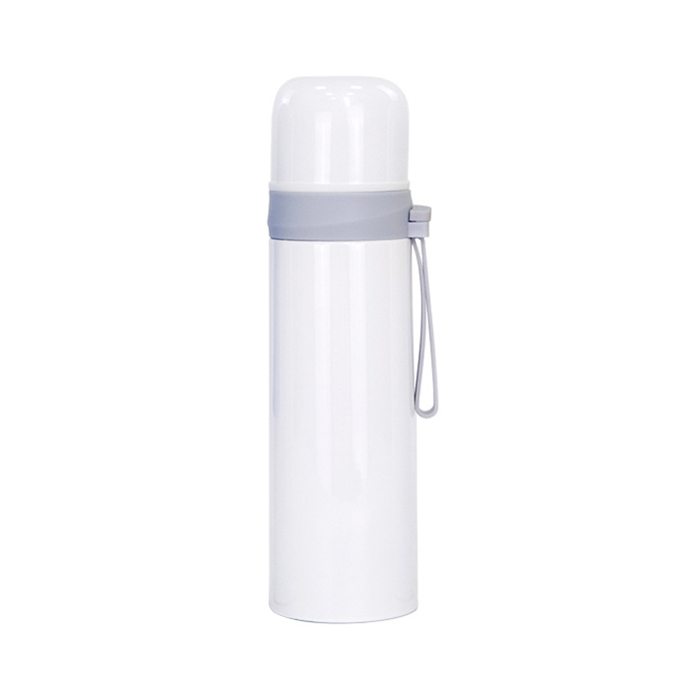 50pcs/carton Blank Dye-Sublimation 500ML Thermos Stainless Steel Bottle With Colorful Strap