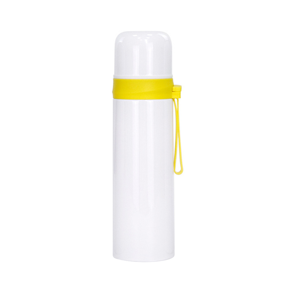 50pcs/carton Blank Dye-Sublimation 500ML Thermos Stainless Steel Bottle With Colorful Strap