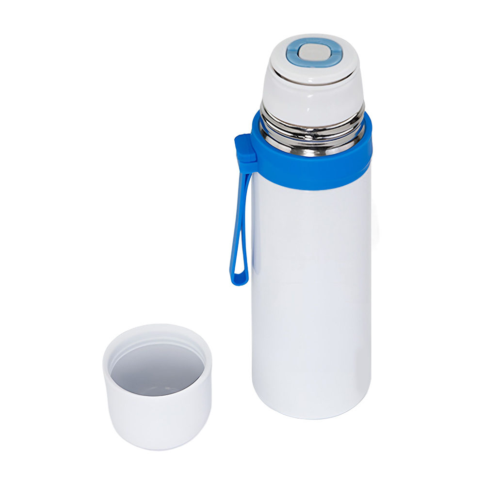 50pcs/carton Blank Dye-Sublimation 500ML Thermos Stainless Steel Bottle With Colorful Strap