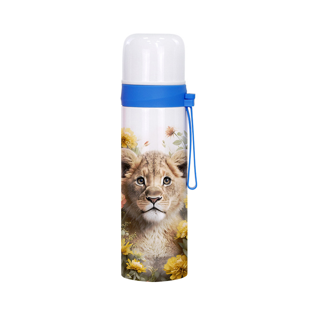 50pcs/carton Blank Dye-Sublimation 500ML Thermos Stainless Steel Bottle With Colorful Strap