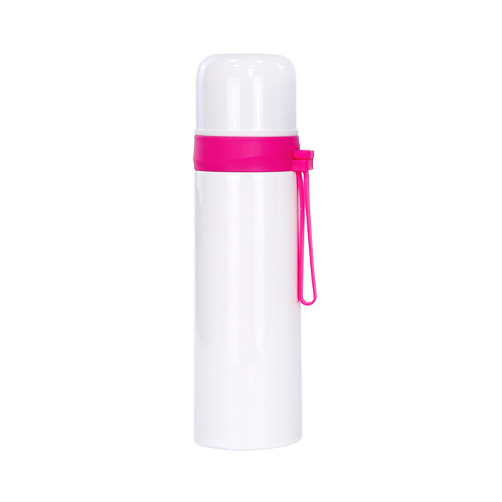 50pcs/carton Blank Dye-Sublimation 500ML Thermos Stainless Steel Bottle With Colorful Strap