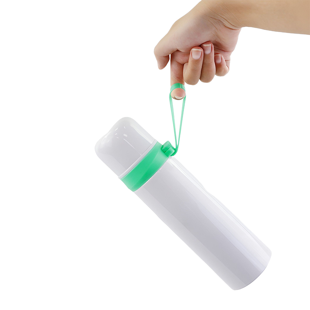 50pcs/carton Blank Dye-Sublimation 500ML Thermos Stainless Steel Bottle With Colorful Strap