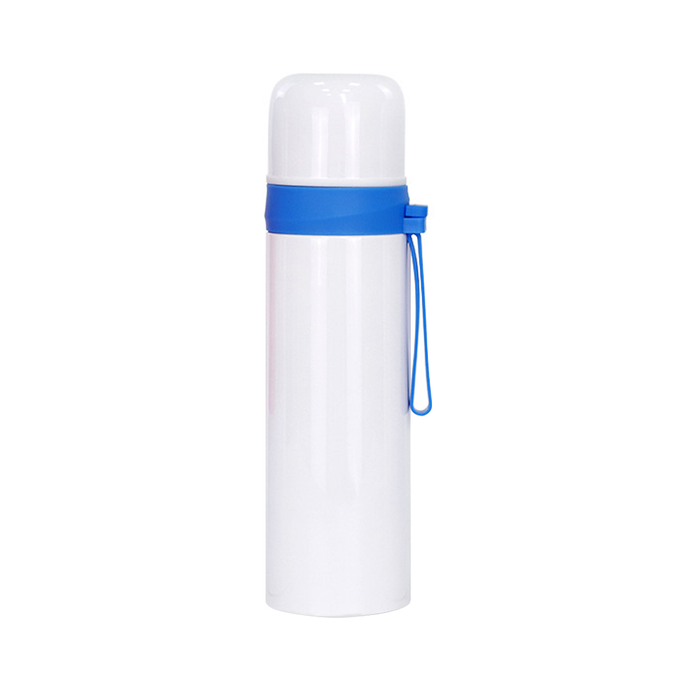 50pcs/carton Blank Dye-Sublimation 500ML Thermos Stainless Steel Bottle With Colorful Strap