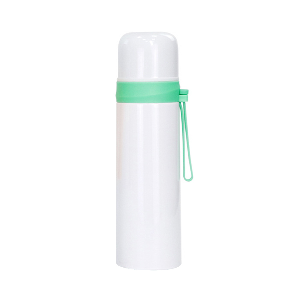 50pcs/carton Blank Dye-Sublimation 500ML Thermos Stainless Steel Bottle With Colorful Strap