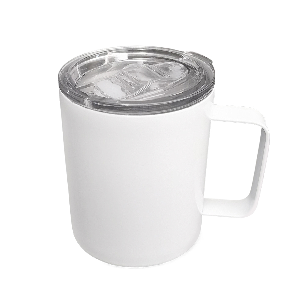 Wholesale Price Blank Sublimation 12OZ Double-Layer Mug With Cover DIY White Color 400ML Cup With Handle