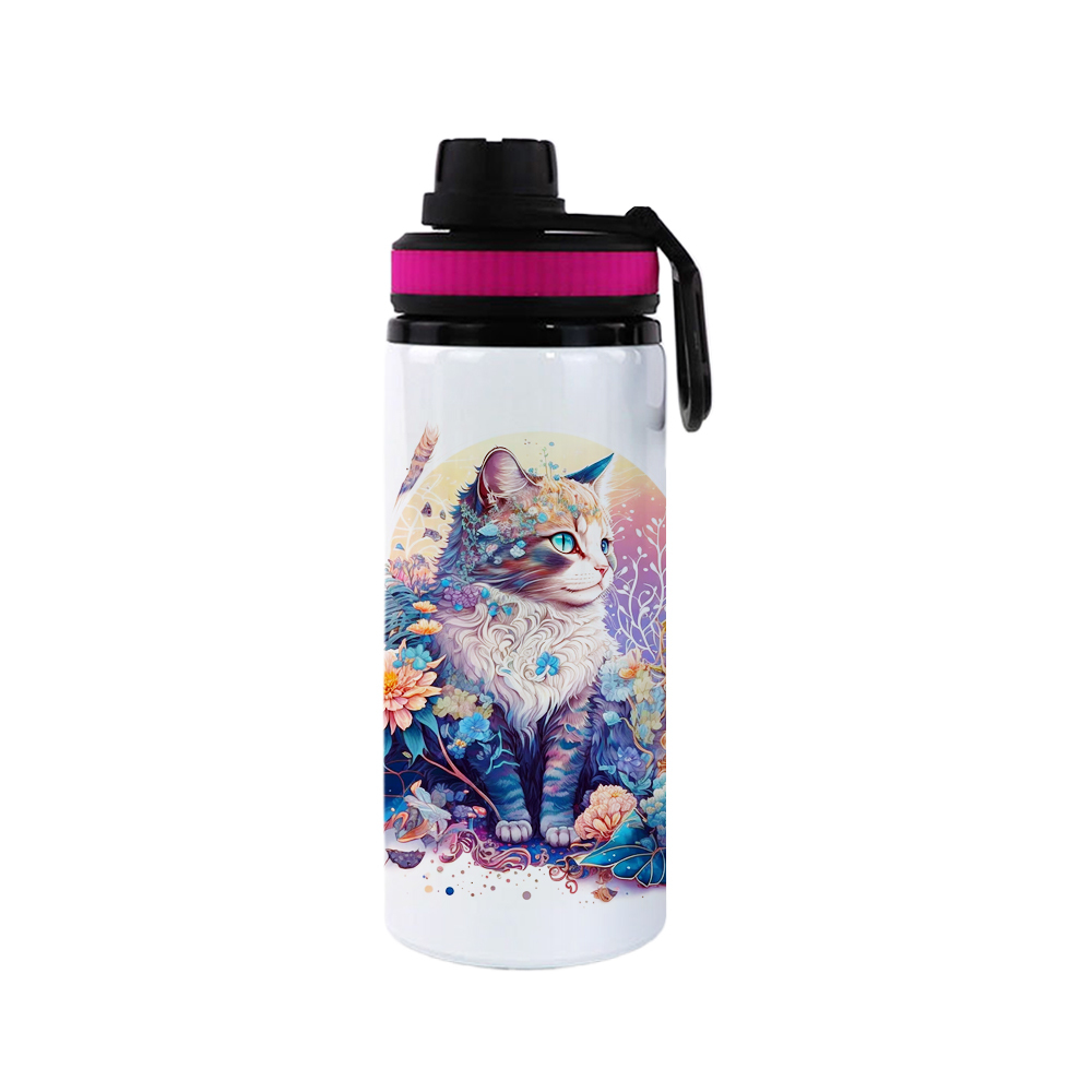 Wholesale Price Blank Sublimation Aluminum Sports Bottle DIY Customized Mountaineering Water Bottle With Sealing Cup Lid