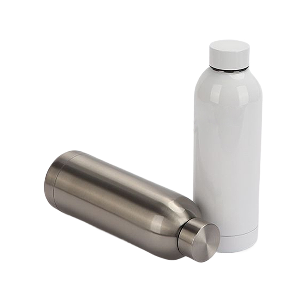 Wholesale Price 500ML Blank Sublimation Vacuum Flasks Customized Stainless Steel Water Bottle With White and Silver Color