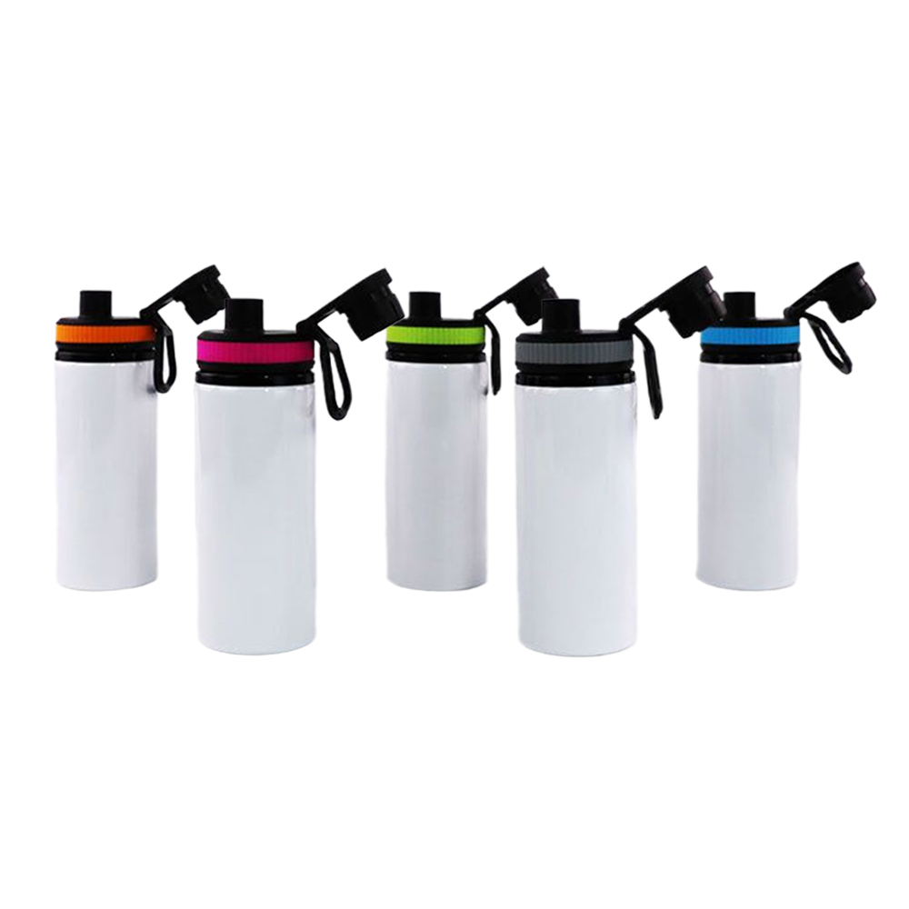 Wholesale Price Blank Sublimation Aluminum Sports Bottle DIY Customized Mountaineering Water Bottle With Sealing Cup Lid